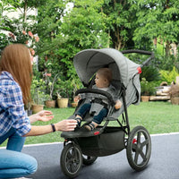 
              HOMCOM Lightwieght Pushchair with Reclining Backrest From Birth to 3 Years Grey
            