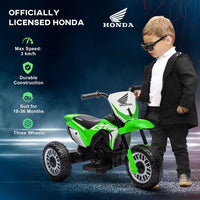 Honda CRF450RL Licensed 6V Kids Electric Motorbike with Horn Green