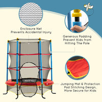 HOMCOM Trampoline for Kids with Enclosure Net Built-in Zipper Safety Pad 3-6 Years