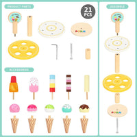 
              SOKA Wooden 16 Pieces Ice Cream Stand Popsicle Collection Pretend Role Play Set
            