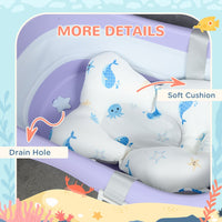 
              ZONEKIZ Foldable Baby Bathtub with Non-Slip Support Legs Cushion Shower Holder Purple
            
