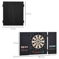 Electronic Dartboard with LED Digital Score Board 27 Games Storage Cabinet