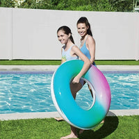 Bestway Inflatable Rainbow Swim Ring Summer Kids Beach Pool Fun Water Float 36 inch