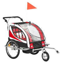 Child Bike Trailer Baby Bicycle Trailer for 2 Kids 360�� Rotatable LED