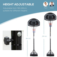 
              HOMCOM Adjustable Basketball Hoop Stand with Wheels and Weight Base 1.6-2.1m
            
