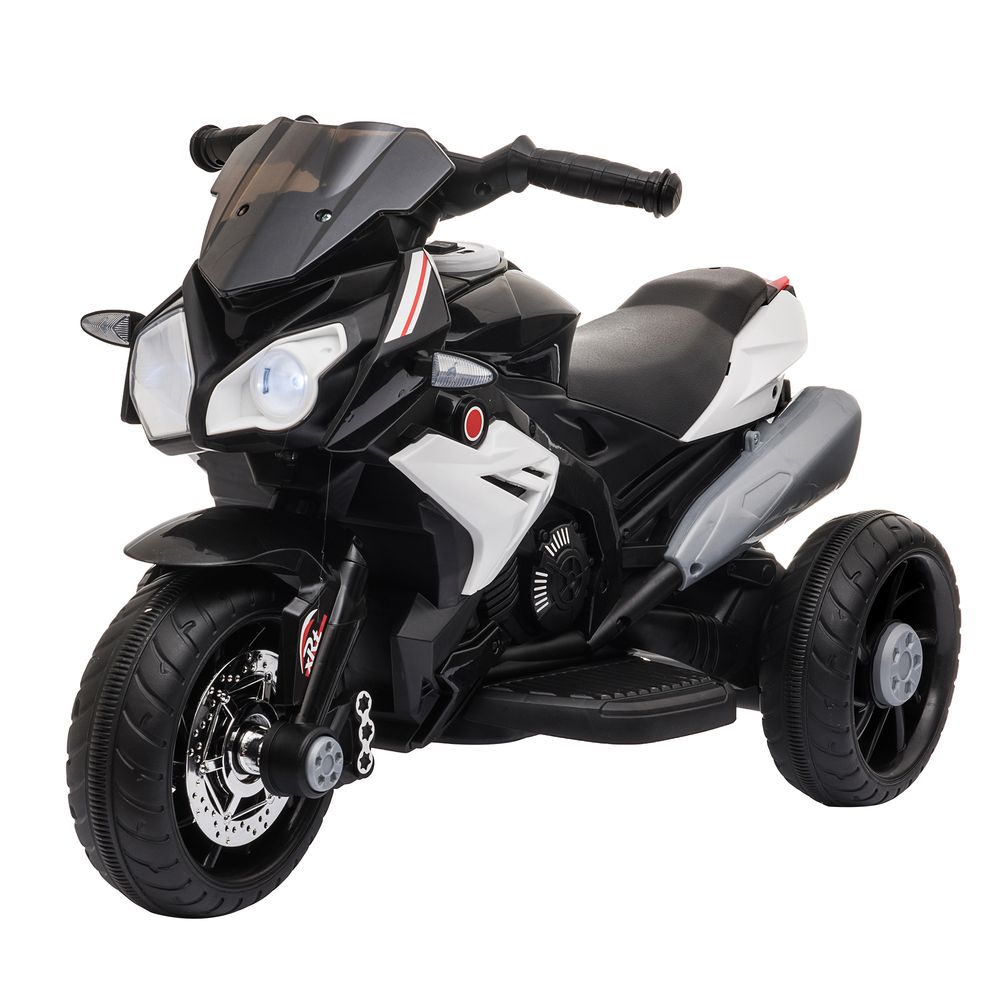 HOMCOM Kids Electric Motorcycle Ride-On Toy Vehicle 6V Battery Music Horn Lights BLACK
