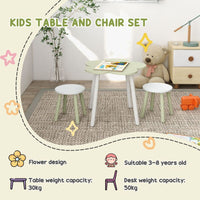ZONEKIZ Kids Table and Chair Set Flower Design for Ages 2-5 Years Yellow