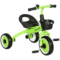 AIYAPLAY Trike with Adjustable Seat Basket Kids Tricycle for 2-5 Years Old Green