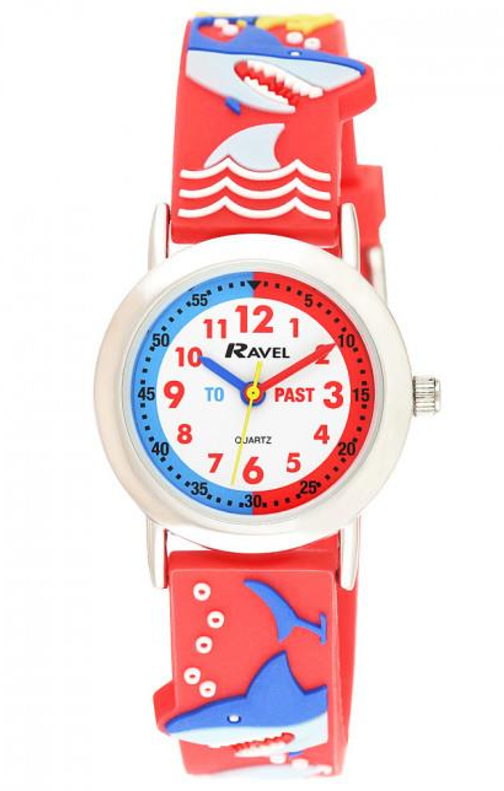 Ravel Children Girls & Boys 3D Cartoon Time Teacher Watch Shark R1513.87