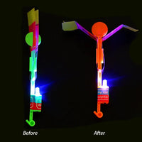 
              1/3/5/10/20/50/100pcs Amazing Light Toy Arrow Rocket Helicopter Flying Toy LED Light Toys Party Fun Gift Rubber Band Catapult
            