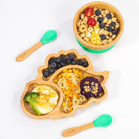 
              VINSANI BAMBOO DINOSAUR BABY PLATE BOWL & SPOON SET
            