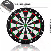 
              FULL SIZE 17" DARTBOARD SET 6 DARTS FUN FAMILY DART BOARD GAME ADULTS KIDS XMAS
            