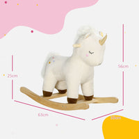 
              AIYAPLAY Rocking Horse with Unicorn Design, Sound, for 2-4 Years Old, White
            