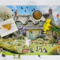 Dogs In A Spring Cottage Garden 1000 Piece Jigsaw