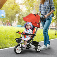 
              HOMCOM 6 in 1 Trike for Toddler 1-5 Years with Parent Handle Red
            
