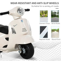 
              Vespa Licensed Kids Ride On Motorcycle 6V Battery Powered Electric Toys for Ages 18-36 Months WHITE
            