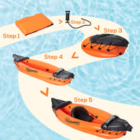 
              Outsunny Inflatable Kayak 1-Person Inflatable Boat Inflatable Canoe Set
            
