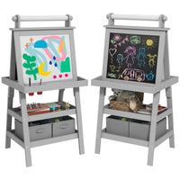 
              AIYAPLAY Double-Sided Art Easel for Kids w/ Paper Roll, Storage Baskets
            