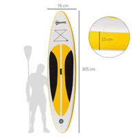 Outsunny 10ft Inflatable Paddle Stand Up Board Adjustable Paddle Non-Slip Deck Board