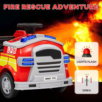 
              AIYAPLAY 12V Ride on Fire Truck w/ Siren Flashing Lights
            