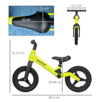 AIYAPLAY Baby Balance Bike Training Bike with Adjustable Seat and Handlebar Green