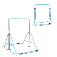 
              HOMCOM Kids Gymnastic Bar with Adjustable Height Foldable Training Bar Blue
            