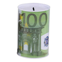 
              Euro Dollar Round Piggy Bank Metal Cylinder Money Box Children Craft Change Box Modern Simple Tinplate Piggy Bank
            