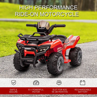 HOMCOM 6V Kids Electric Ride on Car Toddler Quad Bike ATV for 18-36 months RED