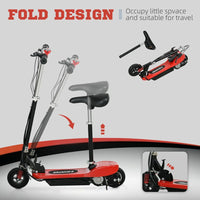 HOMCOM Folding Electric Scooter with Warning Bell for Ages 4-14 Years RED