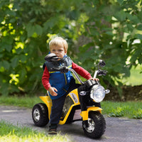 HOMCOM Kids 6V Electric Motorcycle Ride-On Toy Battery 18 - 36 Months Yellow