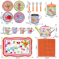 
              SOKA 18 Pcs Bugs Metal Tin Kids Teapot Tea Party Set Carry Case Toy Pretend Role Play
            