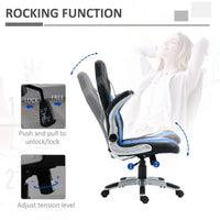 
              HOMCOM Racing Gaming Chair Height Adjustable Swivel Chair with Flip Up Armrests Blue
            