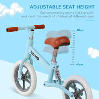 
              HOMCOM Kid Balance Bike Children Bicycle Adjustable Seat 2-5 Years No Pedal BLUE
            