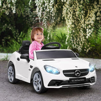Mercedes Benz SLC 300 12V Kids Electric Ride On Car with Remote Control Music WHITE