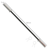 
              120cm EZ Curl Bar with Spring Clips Barbell Bar for 5cm Weight Plates 8kg
            