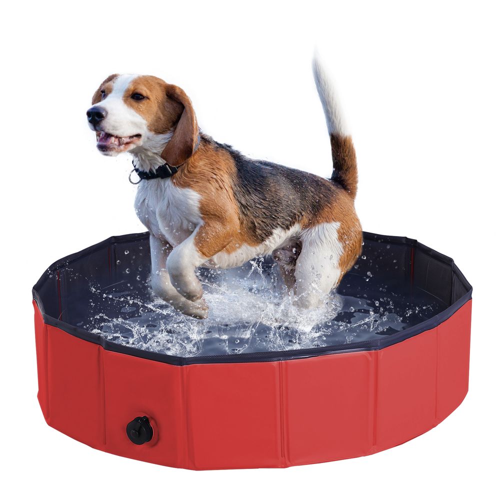 Pawhut Pet Pool 80x20cm Swimming Bath Portable Cat Dog Foldable Puppy Bathtub