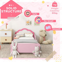 ZONEKIZ Toddler Bed Frame Cloud-Designed Princess Bed 143 x 74 x 55cm Pink