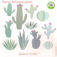 
              Cute Pastel Coloured Cactus themed Fabric Wall Stickers - Reusable
            