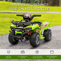 
              HOMCOM 6V Kids Electric Ride on Car Toddler Quad Bike ATV for 18-36 months GREEN
            
