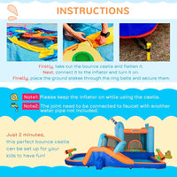 Outsunny Kids Inflatable Bouncy Castle with Inflator and Carry Bag