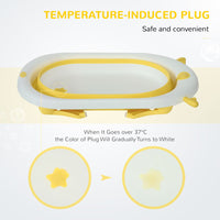 
              HOMCOM Foldable Baby Bath Tub Ergonomic with Temperature-Induced Water Plug YELLOW
            