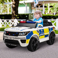 
              12V Kid Electric Ride On Police Car with Remote Siren Bluetooth 3-6 Years HOMCOM
            