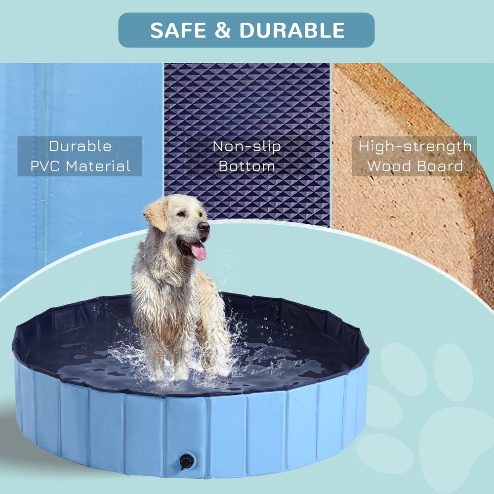 Pawhut Pet 140x30cm Swimming Pool Cat Dog Indoor Outdoor Bathing Foldable Inflate
