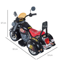 HOMCOM 6V Kids Electric Motorbike Child Ride On Toy with Lights Sound Black