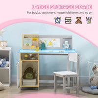 
              Two-Piece Childrens Table and Chair Set with Whiteboard Storage - Grey
            