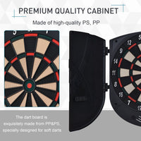 
              HOMCOM Electronic Dartboard Set 26 Games and 185 Variations with 6 Darts and Cabinet to Storage Multi-Game Option Ready-to-Play
            