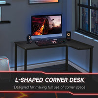 
              HOMCOM PC Gaming Desk L-Shaped Corner Desk Computer Workstation 145 x 81 x 76cm
            