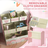 
              ZONEKIZ Kids Storage Units with 6 Boxes Childrens Toy Storage Organiser Pink
            