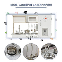 
              HOMCOM Luxury Kitchen Playset with Accessories Pretend Cooking Set White
            