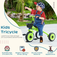
              AIYAPLAY Trike with Adjustable Seat Basket Kids Tricycle for 2-5 Years Old Green
            